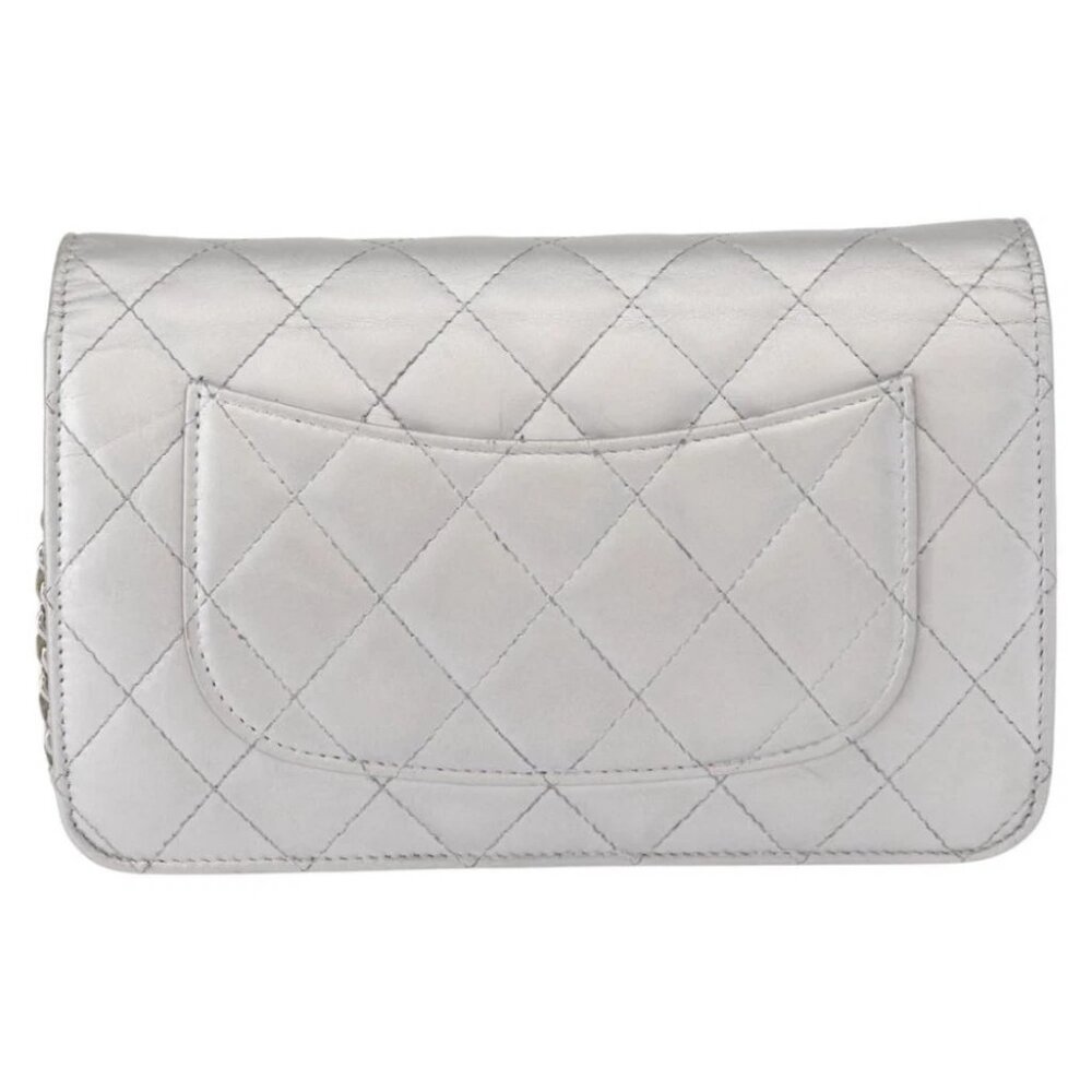 CHANEL Matelasse Chain Wallet Leather Silver - Picture 5 of 16